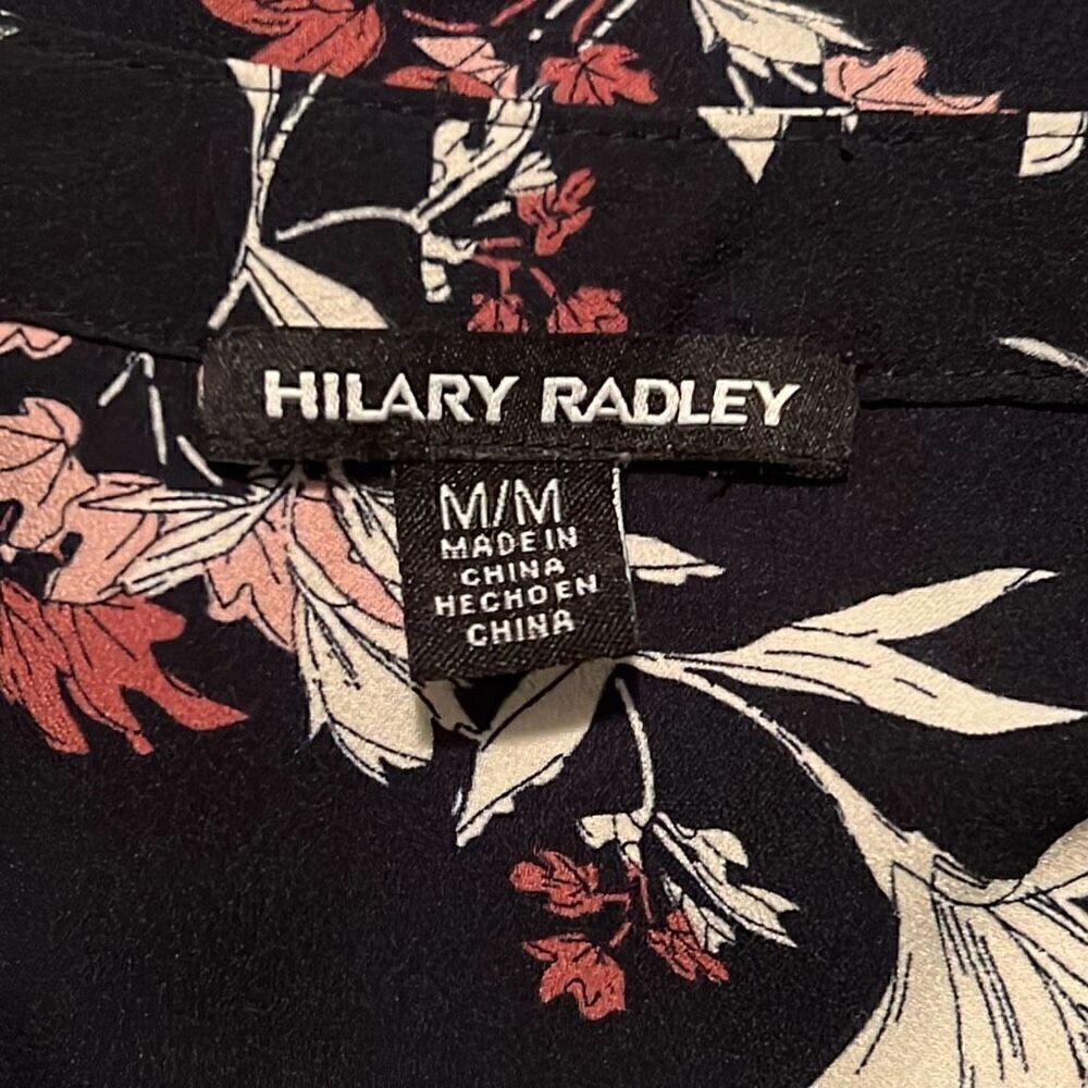 Hilary Radley Women's Black Floral Long Sleeve Split Neck Blouse - Picture 7 of 8